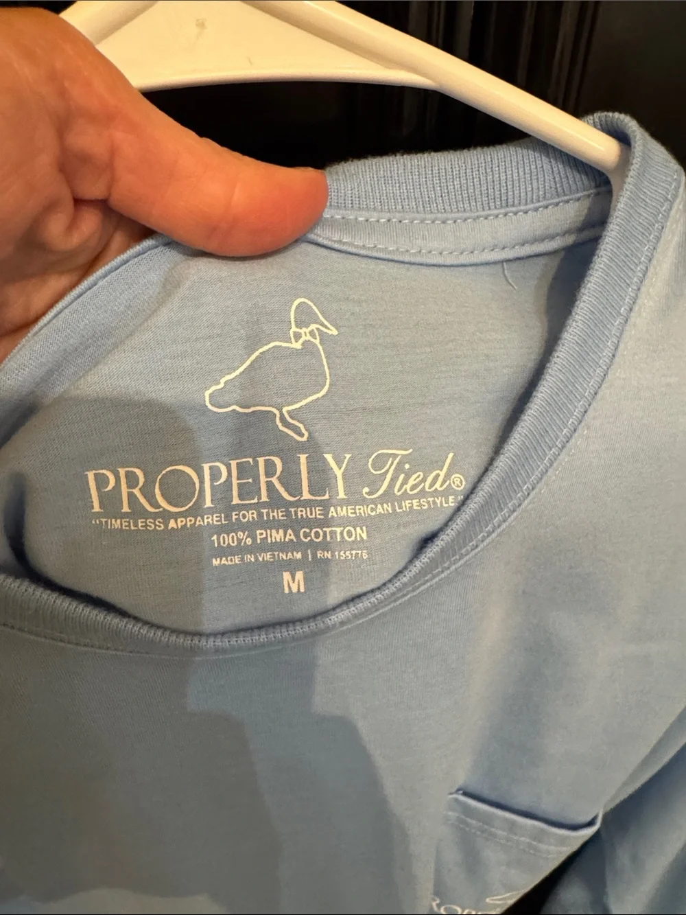 Properly Tied Light Blue Long-Sleeve Fish Graphic Tee men’s medium